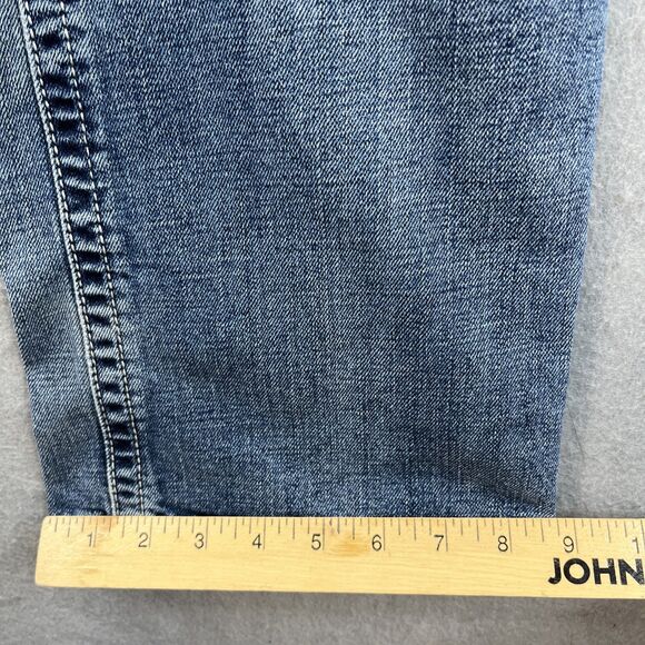 Ariat M7 Jeans Mens 35x32 Blue Rocker Straight Leg Denim Medium Wash Western - Picture 12 of 16